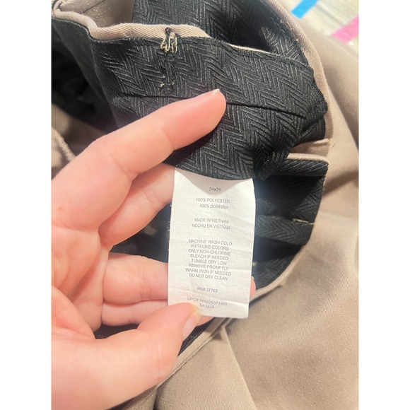 Savane Mens Performance Dress Pants 34X29 Easy Care Expandable Waistband Office - Picture 6 of 10